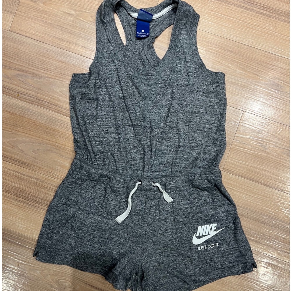 Nike Womens Romper Racerback Drawstring Waist Grey XS